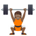 🏋🏾 person lifting weights: medium-dark skin tone display on JoyPixels